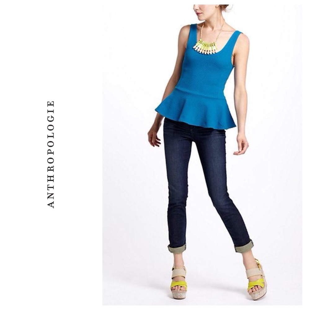 Anthropologie Textured peplum Tank